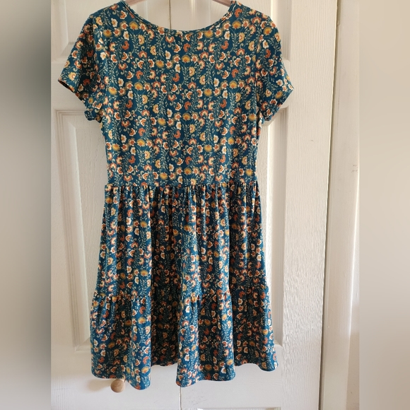 Floral Mini Dress Short Top Scoop Neck Ruffle Beach Summer - Picture 2 of 5